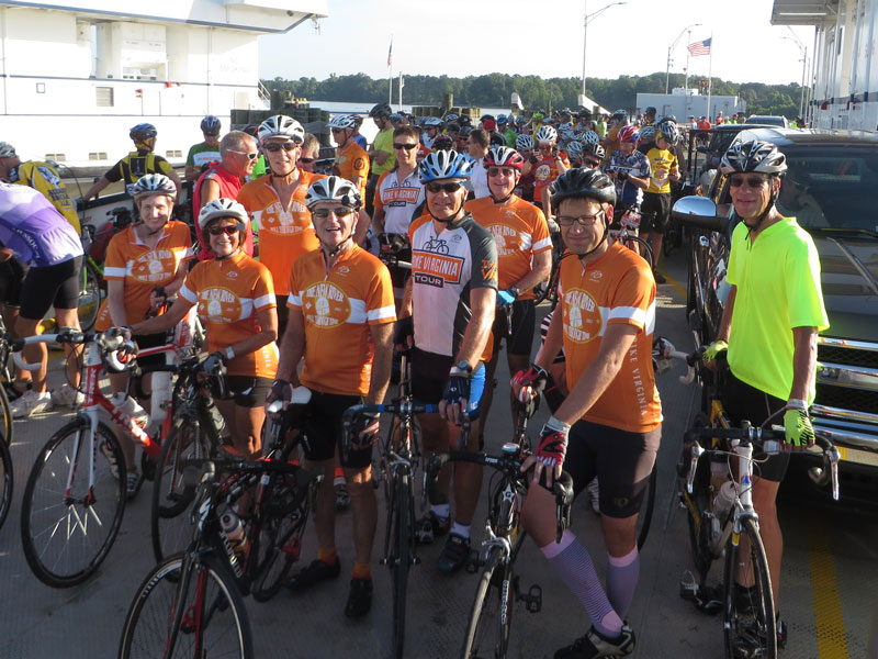 Bike Virginia Tour Riders posing for photo.